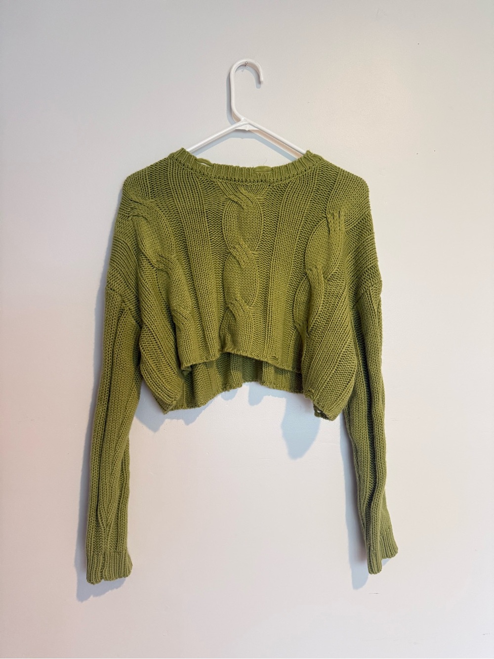 Forever 21 Cropped Green Sweater